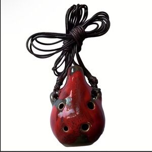 Ocarina Flute Ceramic 6 Holes Necklace NEW Jewelry Music Art Fashion Womens Mens